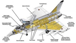 Spaccato di un EFA 2000 con in evidenza i sitemi