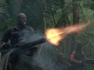 Gatling Minigun M134 in una scena del film Predator
