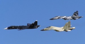 Aerei da caccia russi in formazione